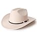 DRESHOW Classic Western Felt Cowboy Cowgirl Hat for Women Men Outdoor Wide Brim Belt Buckle Retro Panama Hat Unisex Rolled up Caps