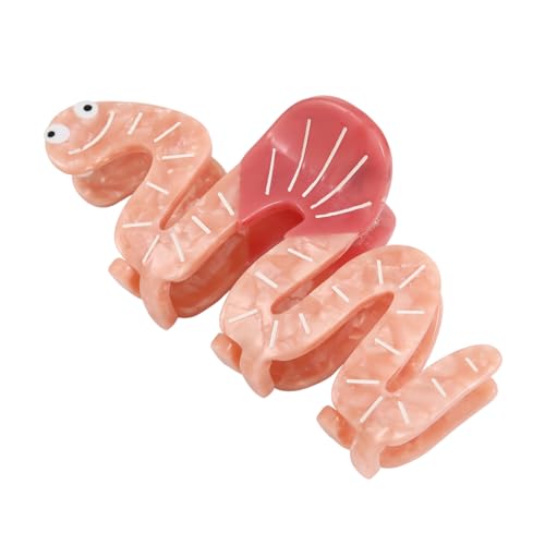 Personalised Acetate Smiley Face Pink Worm Hair Claw Clip for Women Girls Gift 1 Piece