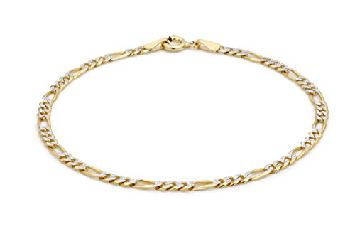 Bracelet Figaro en Or 9 ct le bijou bicolore idéal du quotidien aux soirées