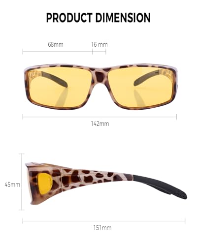 Image of Night Driving Glasses for Men Women Fit Over Sunglasses Anti Glare Polarized HD Night Vision Glasses