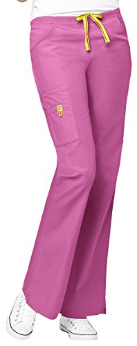 WonderWink womens Flare Leg Cargo Pant, Peony, Medium