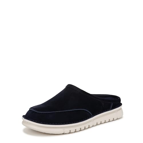 Vionic Men's Uptown Clog, Navy Blazer Waxed Suede, 13.5