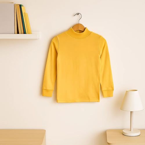 BABIDU Punt NOU Camiseta Cuello Medio Alto Semicisne, Ropa Interior para Niño y Niña, Amarillo, 6 años Unisex niños