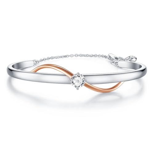 Infinity Bracelets for womens,Women's 18K White Gold Plated Adjustable Bracelets, Minimalist Jewellery for Women, Anniversary, Mother's Day, Christmas, Valentines gifts for her