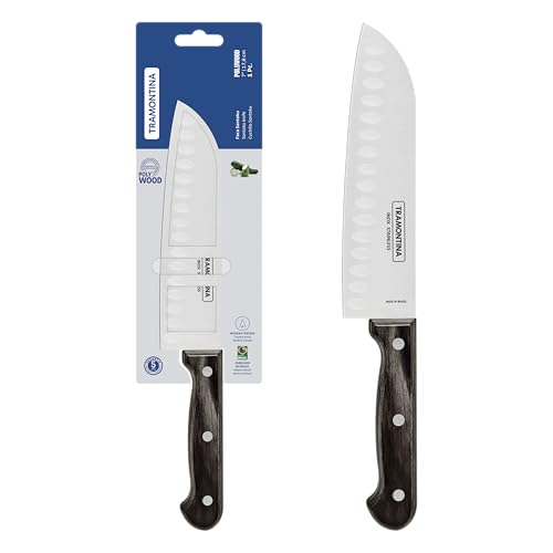 Tramontina Cuchillo Santoku Acero inoxidable Polywood Castaño 18 cm