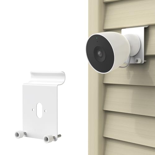 VOMENC Vinyl Siding Mount Compatible with Google Nest Cam Outdoor (Wired 2nd Gen) Outdoor Camera Mounting Bracket No Drill (White 1Pack)