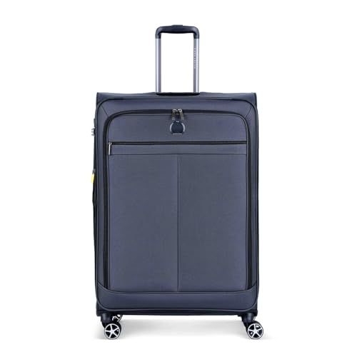 Image of DELSEY PARIS Priscilla 82 cms Large Check-in Polyester Soft Sided 8 Wheels and Expandable Spinner Suitcase /Trolley Bag for Travel with TSA Lock- Anthracite