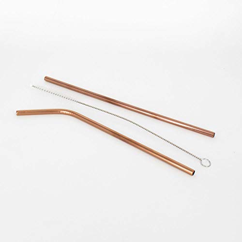 Kit 2 Canudos e 1 Escovinha em Inox - Bronze