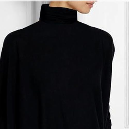 Women's Irregular Hem Turtleneck Sweater Casual Loose Fall Pullover Top Solid Color Asymmetric Knit Tunic Sweater2