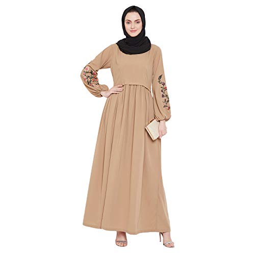 Image of Nabia Chikan Hand Embroidery Design Abaya For Women
