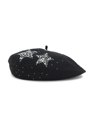 Karl Lagerfeld Paris Women's Star Power Karl Beret Hat, Black