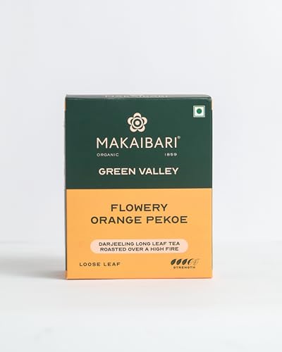 Image of Makaibari Apoorva Green Valley Flowery Orange Pekoe Organic Darjeeling Whole Long Leaf Black Tea | 100% Pure & Natural Darjeeling Tea | Anti-Oxidants, Immunity Booster | 250g