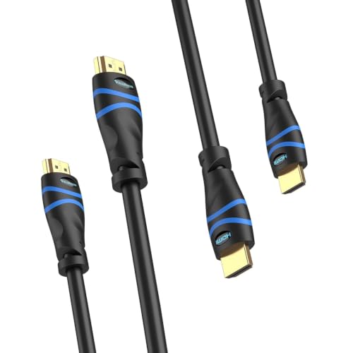 Image of BlueRigger 8K HDMI 2.1 Cable 2 -Pack (1.5FT, 8K 60Hz HDR, 4K 120Hz, High Speed 48Gbps with Ethernet, eARC, 3D, HDCP 2.3) - Compatible with PS5, Xbox, Roku, Apple TV, Switch, PC