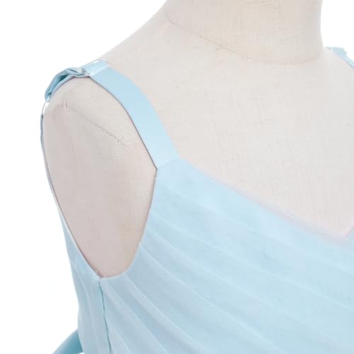 Ibtom Castle Girls' Special Occasion Dresses: Junior Prom Dresses - Baby Toddler Flower Girls Satin Tulle Princess Pageant Dress For Wedding Kids Evening Ball Gowns Daddy Daughter Dance Light Blue 7 Years thumb #4