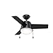 Hunter Indoor Ceiling Fan with LED Light and pull chain control - Aker 36 inch, Black, 59302