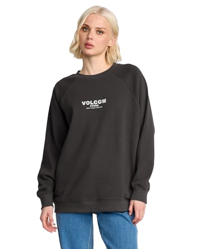 Volcom Women's Stone Magic Crew Fleece Sweatshirt, Vintage Black