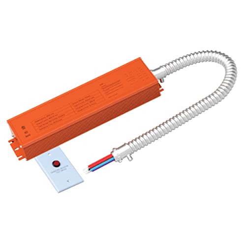 Perlglow Emergency LED Driver for Recessed Light Kits, 60W for Isolated & Non Isolated, 120/277v Dimmable, Output max amps 2000mAH, Illumination Time >90 Minutes, 5CCT Selectable Emergency Power