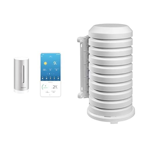 Netatmo Module Additionnel Intérieur pour la Station Météo Netatmo & TFA Dostmann Housse de Protection pour émetteur extérieur, 98.1114.02, Facile à Monter, Blanc, 10,2 x 9,5 x 17,5 cm