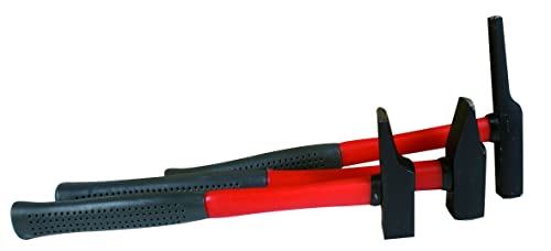 Tec Hit 225300 - Juego de 3 martillos de fibra de vidrio, color rojo y negro