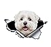 Adesivo per Auto Cane Adesivi Murali da Adesivo per Auto Maltese Carino da 15 Cm Decorazione per Auto per Cani da Compagnia Adesivo Riflettente per Decalcomanie in Metallo Strappato Impermeabile Car