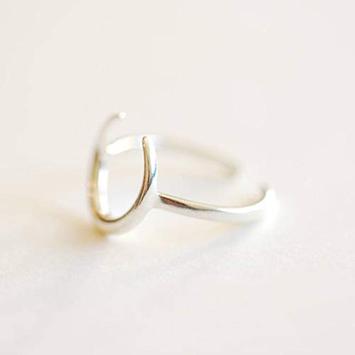 NewZenro Half Moon Minimalist Cute S925 Sterling Silver Engagement Crescent Moon Open Rings Dainty Adjustable Finger Promise Statement Band Ring Jewelry Gifts for Birthday Women Daughter Best Friend2