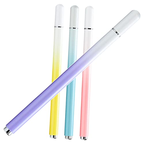 Veemoon 4 Piezas Lápices Capacitivos de Pantalla Táctil con Punta de Disco Transparente Precisión y Sensibilidad para Tabletas y Teléfonos de Colores Degradados para Dibujo Digital y