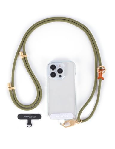 project-cb Handy Umhängeband 1 Handyband Pads 2 Handyband Zum Umhängen Verstellbarer Handykette Lanyards für den Hals(Grün-G)