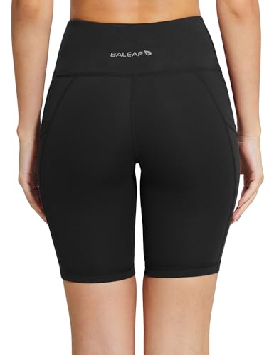 baleaf Women's 8"/ 5"/ 3" Biker Shorts High Waist Yoga Workout Gym Running Volleyball Spandex Shorts with Pockets