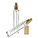 Seafulee 5PCS Cologne Atomizer Empty, 10ML Mini Perfume Bottles Refillable With Dispenser Tools, Pocket Spray Bottle for Travel and Sample Container (Transparent+Golden Cap)