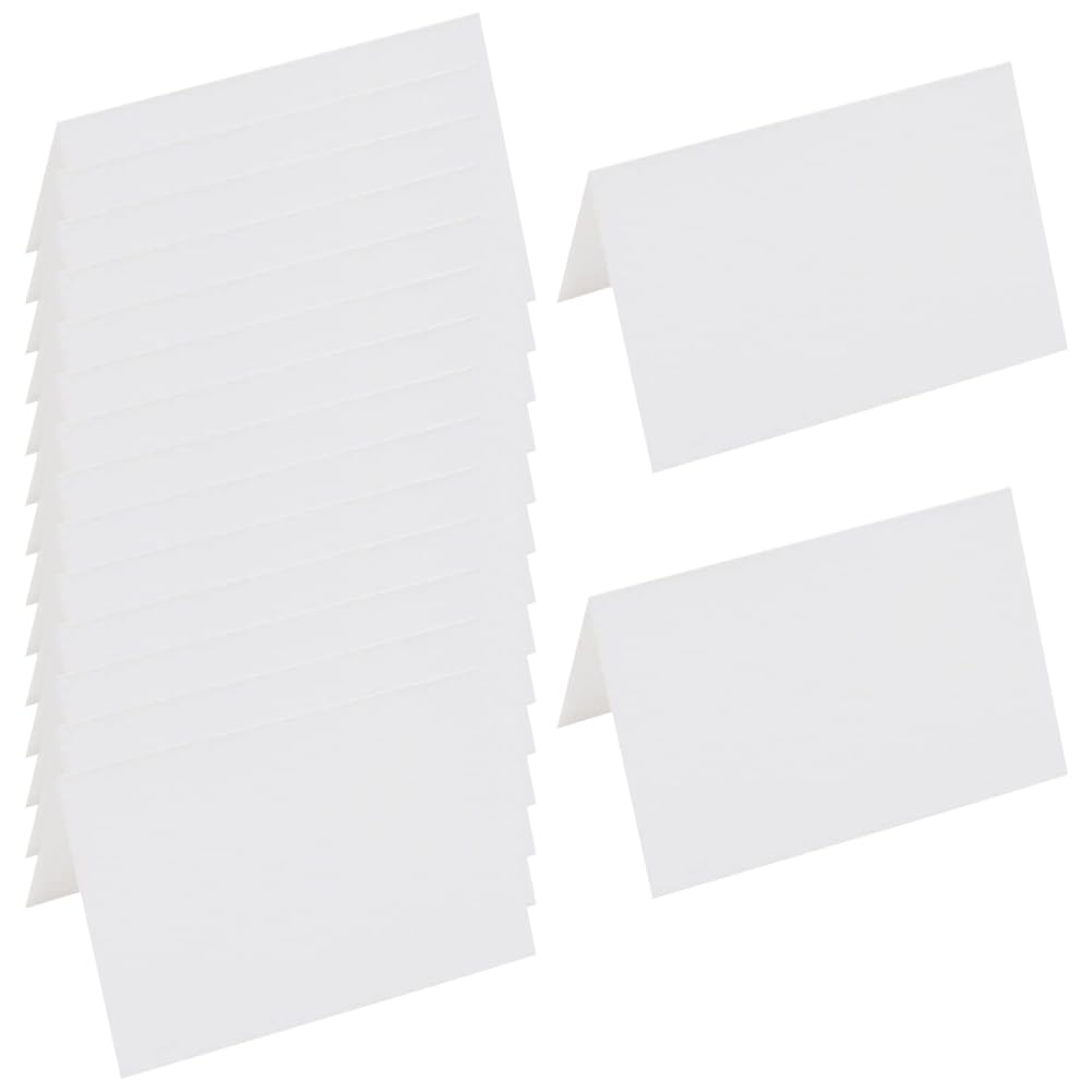 Hugede White 50 Pcs 8X6 Inches Blank Folded Cards Thank You Greeting Cards Invitation Cardstocks Blank Party Cardstocks For Diy Craft