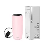 Simple Modern Travel Coffee Mug Tumbler with Flip Lid | Reusable Insulated Stainless Steel Cold Brew Iced Coffee Cup Thermos | Gifts for Women Men Him Her | Voyager Collection | 20oz | Blush