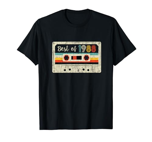Best Of 1988 Classic 1988 Cassette Tape Vintage Birthday Camiseta