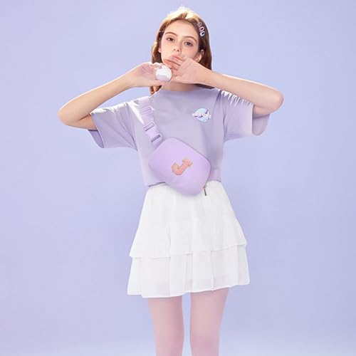 Image of Gitus Girls Birthday Gifts for 10-16 Year Olds - Initial Fanny Pack Belt Bag Crossbody Bag - Trendy & Personalized Preppy Stuff (Lavender-J)