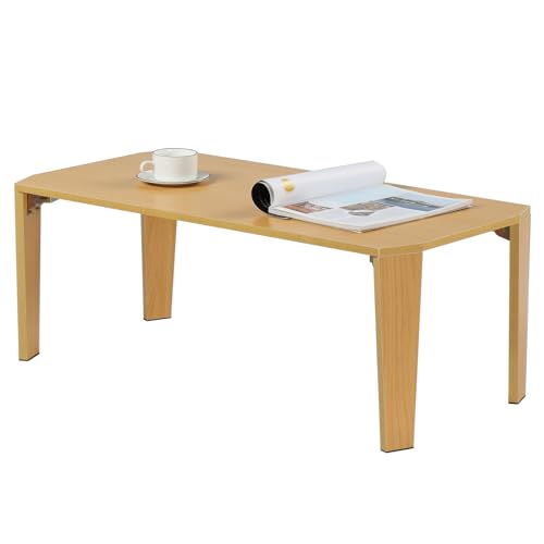 TOPAIM 折りたたみテーブル 幅80cm 木目柄 ローテーブル センターテーブル 座卓 折れ脚 ユーズド感 おしゃれ 完成品 折脚 木製 折畳み