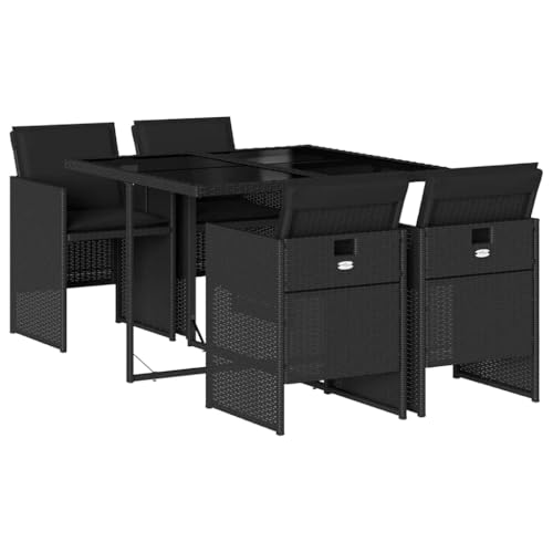vidaXL Ensemble à Manger de Jardin avec Coussins 5pcs, Table et Chaise de Terrasse, Meubles de...