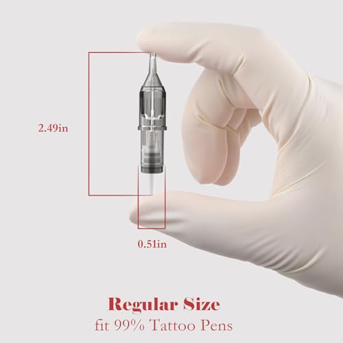 Solong Tattoo Cartridge Needles (50PCS Mixed RL RS M1) 10 Sizes, Tatttoo Needles #12 0.35mm Standard Disposable Tattoo Cartridges with Membrane Assorted Size Round Liner/Round Magnum EN07-50KIT-B - Thumbnail 4
