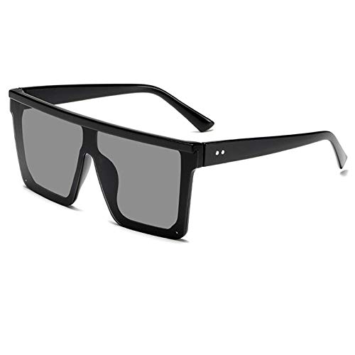 Preisvergleich Produktbild Sonnenbrille Quadratische Übergroße Sonnenbrille Für Damen Fashion Shades Big Frame Sonnenbrille Vintage Retro Uv Protect-C1_Black