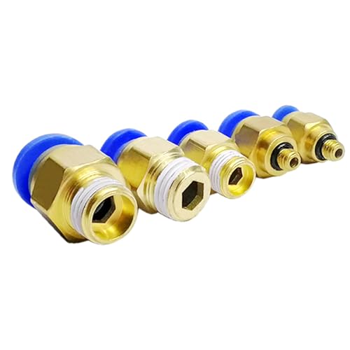 4-10PCS PC Series Pneumatic hose quick Release Fitting Connectors Thread BSPT 1/8 1/4 3/8 1/2 Male Straight One-Touch Fittings (Color : PC12-02 (6PCS))