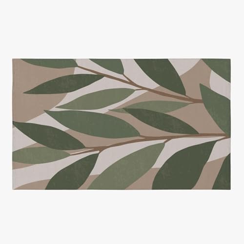 Tapete decorativo de planta tropical verde marrón 6'x9' miniatura 4