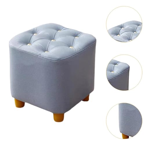 Petit tabouret pour chaussures confortable et ottomane design bleu - 4
