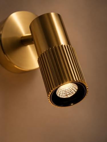 Image of FILLISKA 3 in 1 Single Wall spot /Picture /Display /Mirror Light with Adjustable Head and Colour Changing Function (6 Watt Luxurious Gold-185)