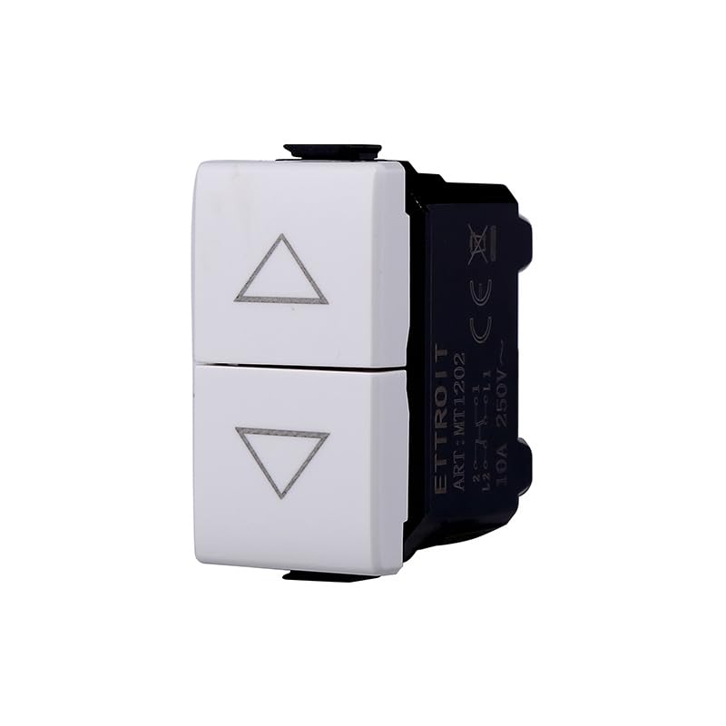 ETTROIT MT1204 Interruttore doppio interbloccato saliscendi tapparella 1P 10A Compatibile Bticino Matix