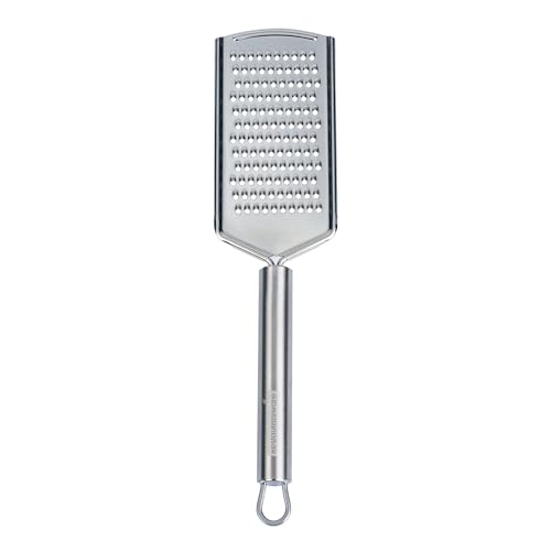 Restaurantware Stainless Steel Fine Cheese Grater - German Standard Lemon Zester with Ergonomic Handle, Sharp Blades, Dishwasher Safe - Handheld Kitchen Grater for Parmesan, Garlic, Ginger