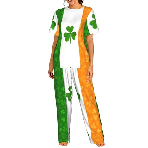 Pyjama imprimé drapeau irlandais coupe fluide résolvant l'inconfort nocturne du S au 3XL