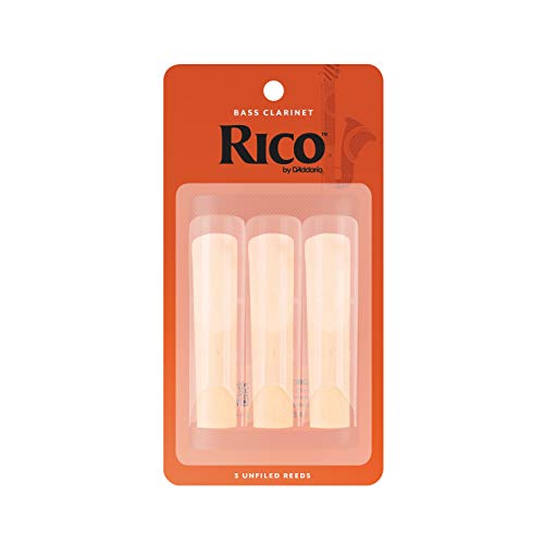 D’Addario Woodwinds - Rico Bass Clarinet Reeds - REA0330 - Strength 3.0, 3-Pack