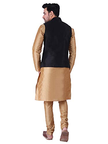Image of Sadree Silk Men's Kurta Pajama Waistcoat or Nehru Jacket Set