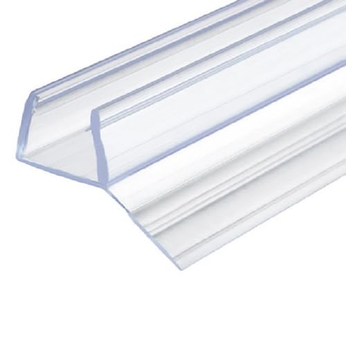 Gedotec sello puerta vidrio sello de labio cabinas de ducha 135° sellar desde piso Junta ducha longitud 2000 mm | PVC transparente | Deflector agua espesores de vidrio 8-10 mm | 1 pieza