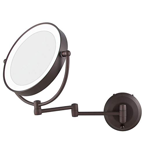 Zadro 10X/1X Magnification Cordless LED Lighted Dual Sided Wall Mirror, 7-1/2 Inch, Oil-Rubbed Bronze
