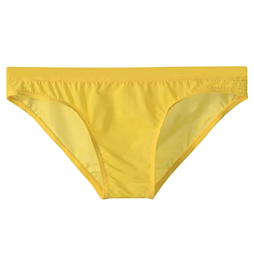 2025 Biancheria intima trasparente in seta di ghiaccio da uomo, senza sacchetto, pantaloni triangolari stretti, sottile a vita bassa storici romanzi rosa, giallo., XL