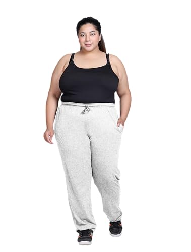 Image of Elite soul Womens Regular Fit Cotton Track Pants | Casual & Sports Trousers | Plus Size Bottoms for Lounge, Gym & Night Wear | Sizes XL, 2XL, 3XL, 4XL, 5XL